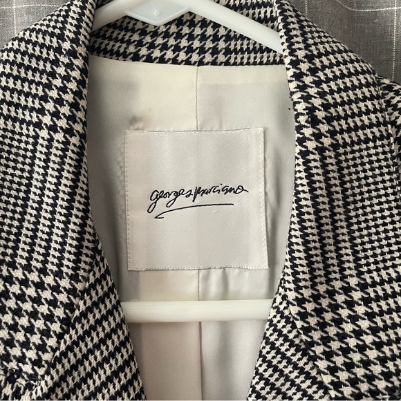 Vintage 80s Guess Georges Marciano Houndstooth Shoulder Pads Blazer (As Is) - Picture 3 of 9